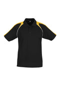 Mens Triton Short Sleeve Polo - Black/Gold/White