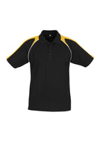 Mens Triton Short Sleeve Polo - Black/Gold/White