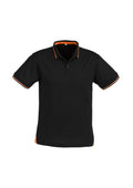 Mens Jet Short Sleeve Polo - Black/Orange
