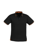 Mens Jet Short Sleeve Polo - Black/Orange