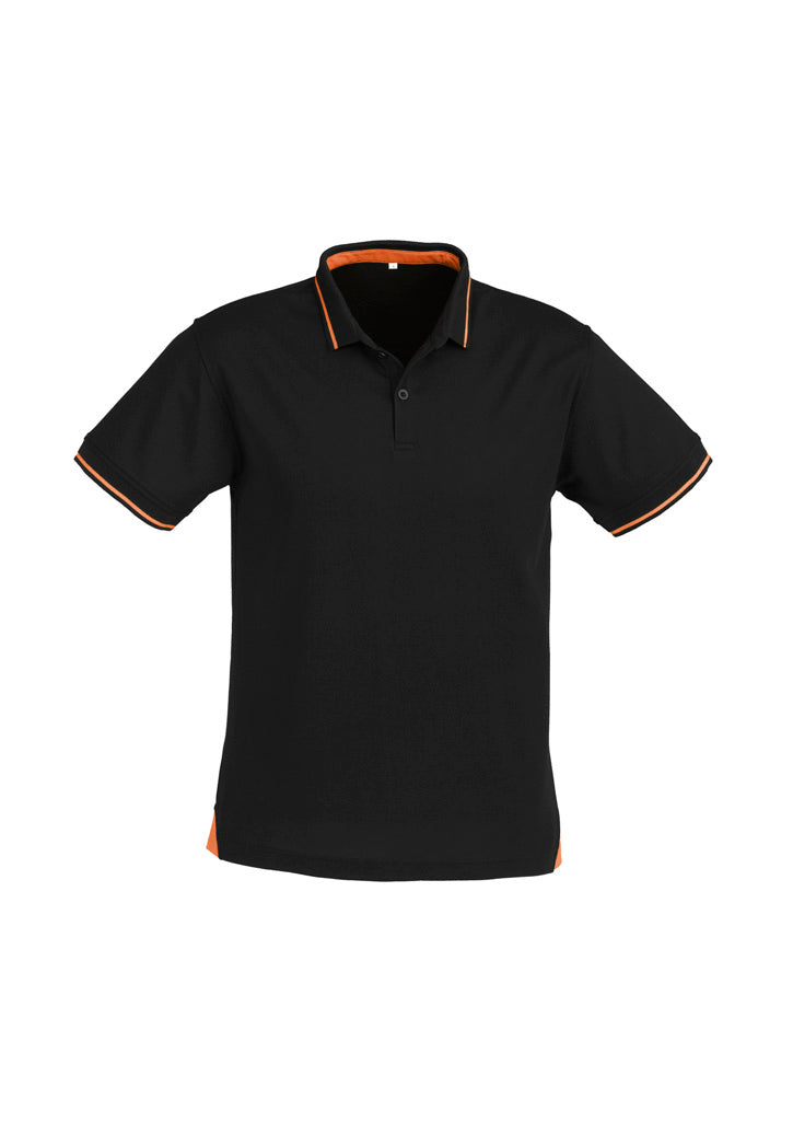 Mens Jet Short Sleeve Polo - Black/Orange