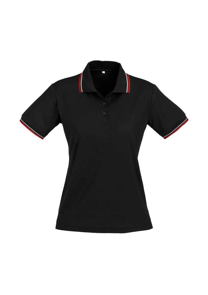 Womens Cambridge Short Sleeve Polo - Black/Red/White