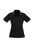 Womens Cambridge Short Sleeve Polo - Black/Red/White