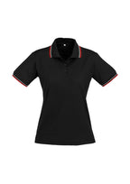 Womens Cambridge Short Sleeve Polo - Black/Red/White
