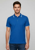 Mens Cambridge Short Sleeve Polo - Royal/White/White