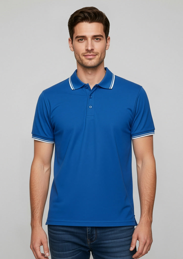Mens Cambridge Short Sleeve Polo - Royal/White/White