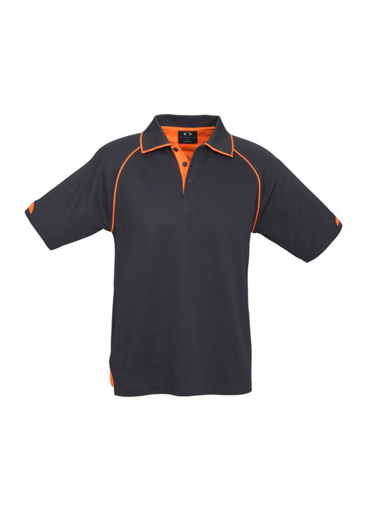 Mens Fusion Short Sleeve Polo - Grey/Fluoro Orange