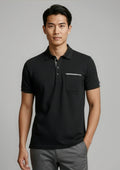 Mens Edge Short Sleeve Polo - Black/Check
