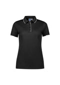 Womens Focus Short Sleeve Polo - Black/White