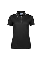 Womens Focus Short Sleeve Polo - Black/White
