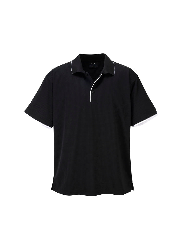 Mens Elite Short Sleeve Polo - Black/White
