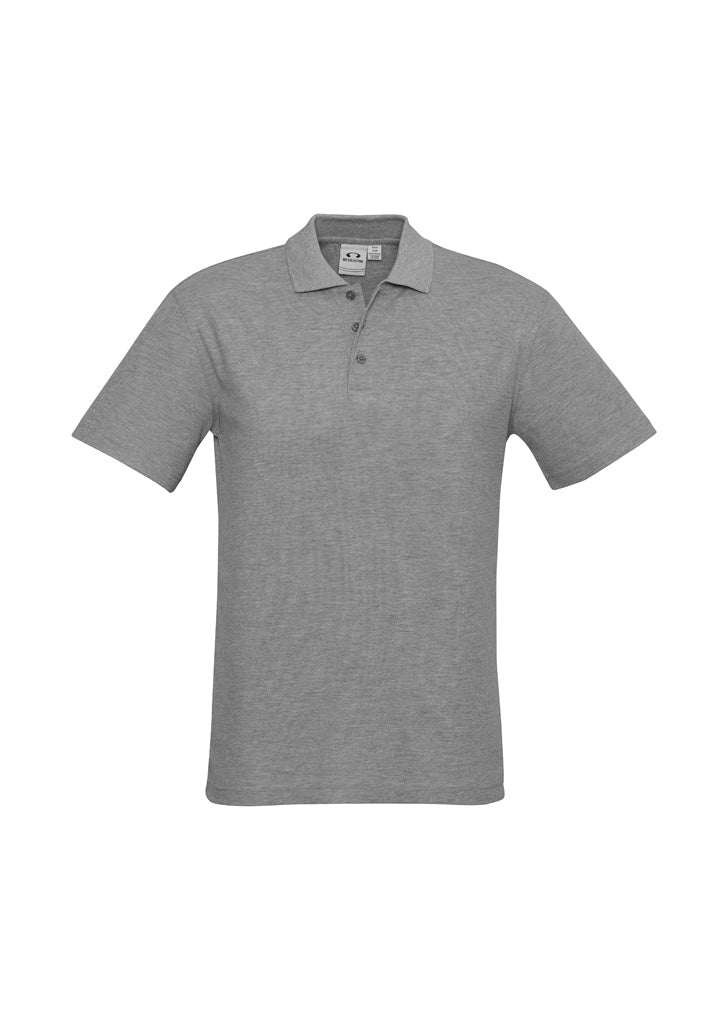 Mens Crew Short Sleeve Polo - Grey Marle