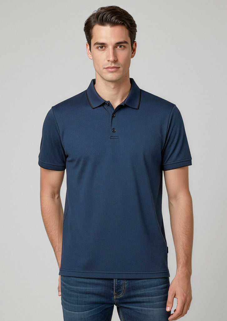 Mens Echo Short Sleeve Polo - Carbon Blue