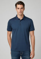 Mens Echo Short Sleeve Polo - Carbon Blue