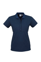 Womens Shadow Short Sleeve Polo - Carbon Blue