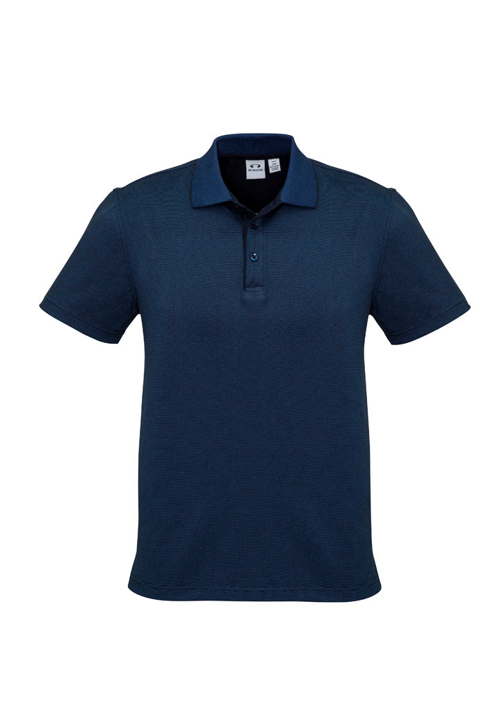 Mens Shadow Short Sleeve Polo - Carbon Blue