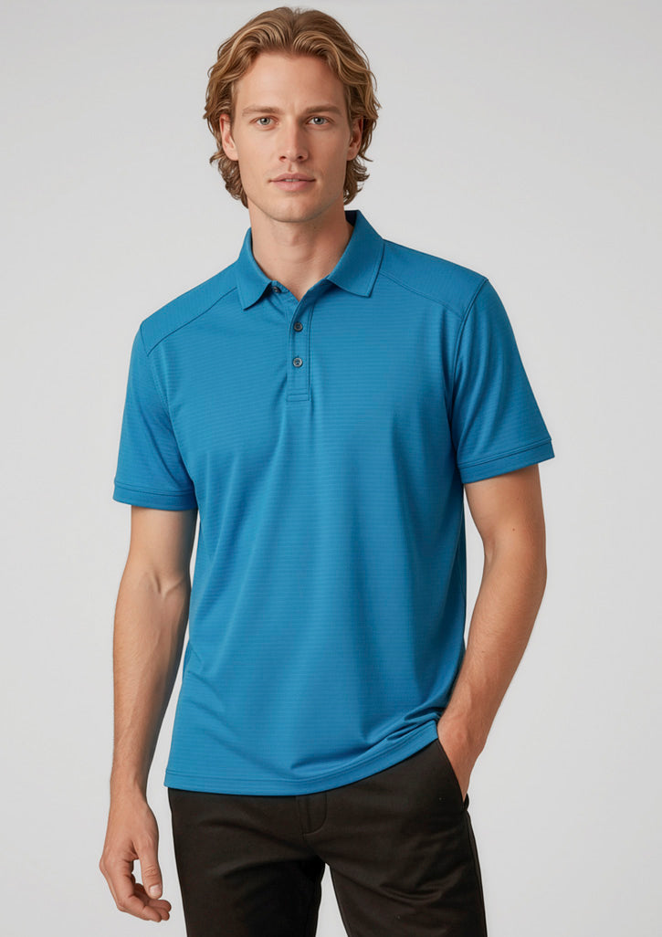 Mens Profile Short Sleeve Polo - Cyan