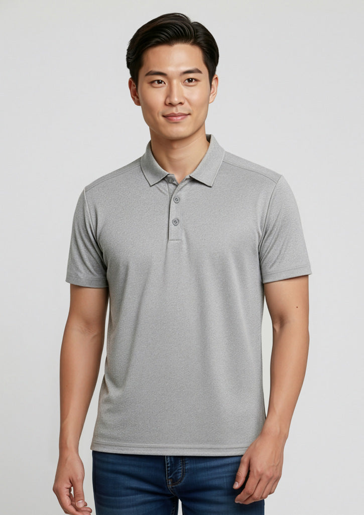 Mens Aero Short Sleeve Polo - Silver