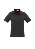 Womens Sonar Short Sleeve Polo - Black/Red
