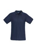 Mens Resort Short Sleeve Polo - Navy/Mid Blue