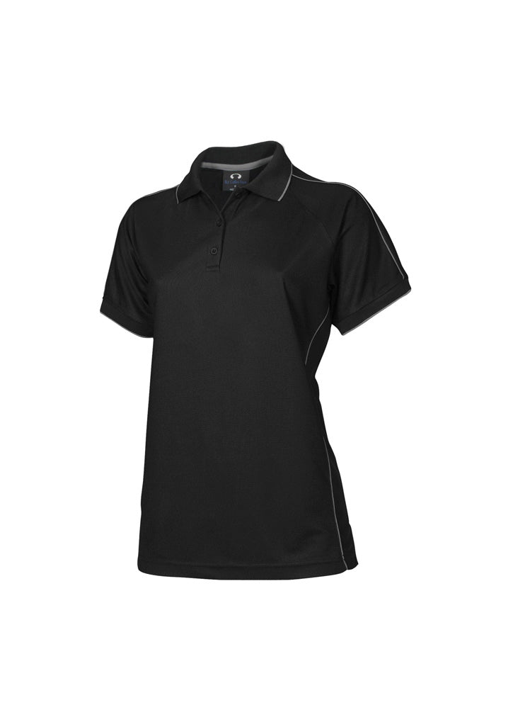 Womens Resort Short Sleeve Polo - Black/Charcoal