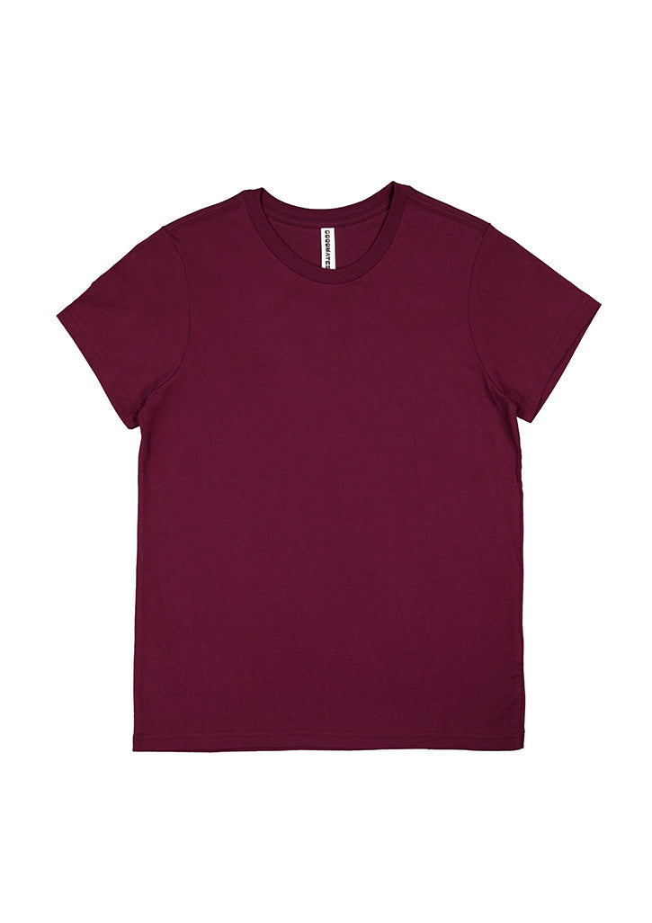 Basis Womens Short Sleeve Tee - Plum back