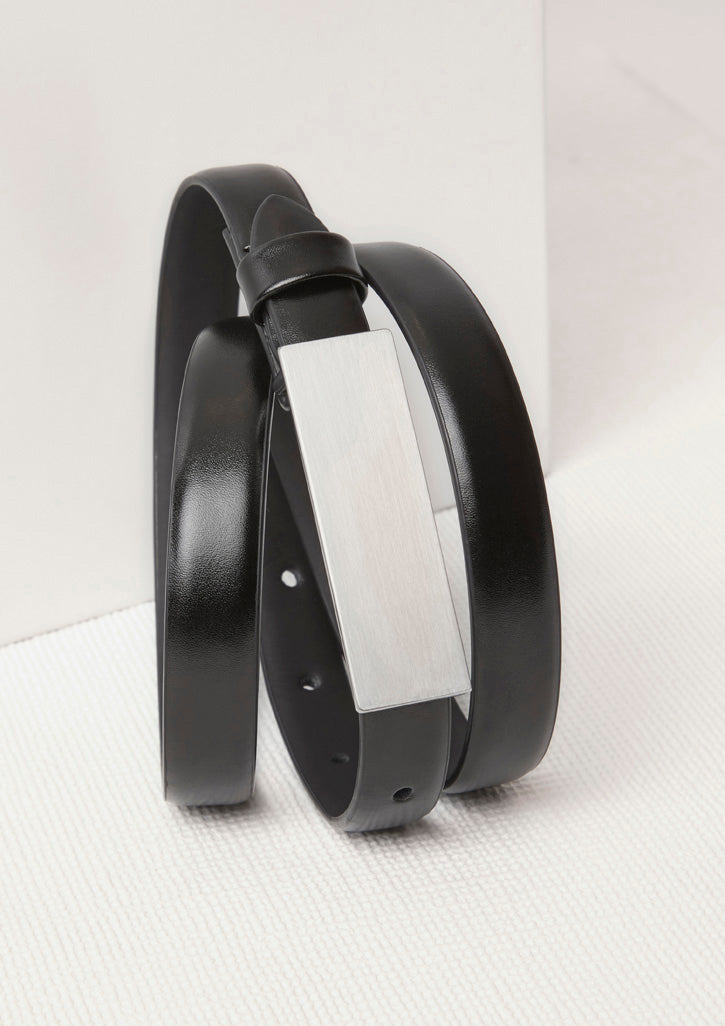 Leather Womens Belt - Black back