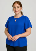Vienna Womens Short Sleeve Blouse - Cobalt