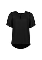 Vienna Womens Short Sleeve Blouse - Black back