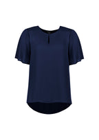 Vienna Womens Short Sleeve Blouse - Navy