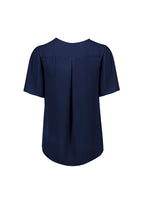 Vienna Womens Short Sleeve Blouse - Navy back