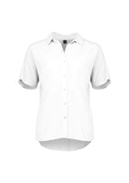 Dahlia Womens Short Sleeve Blouse - White