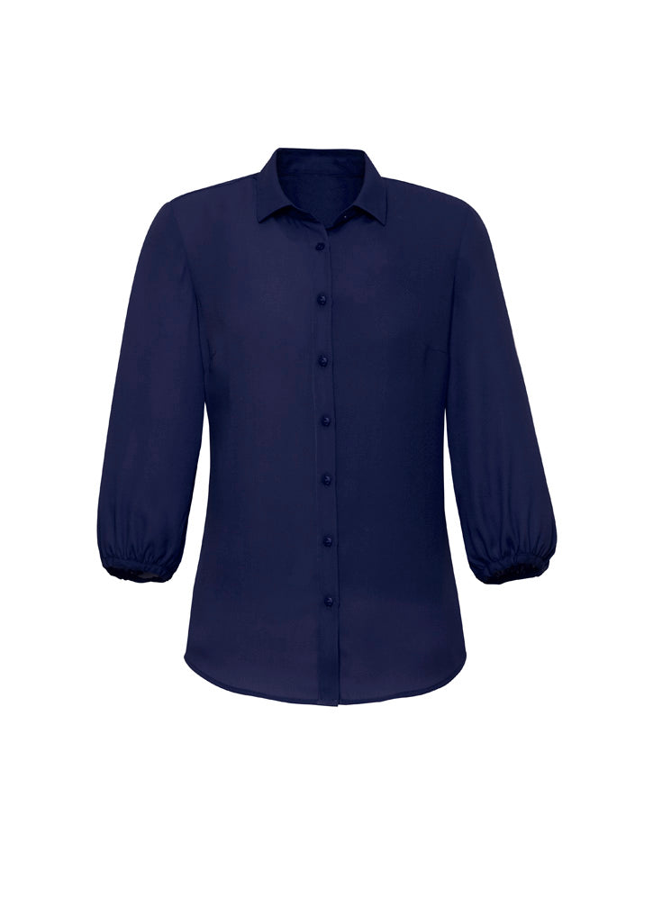 Lucy Womens 3/4 Sleeve Blouse - Navy back