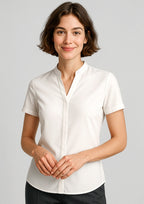 Juliette Womens Short Sleeve Blouse - Ivory