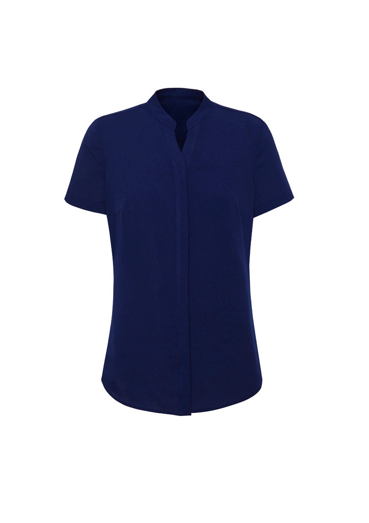 Juliette Womens Short Sleeve Blouse - Navy