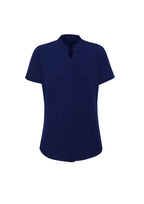 Juliette Womens Short Sleeve Blouse - Navy