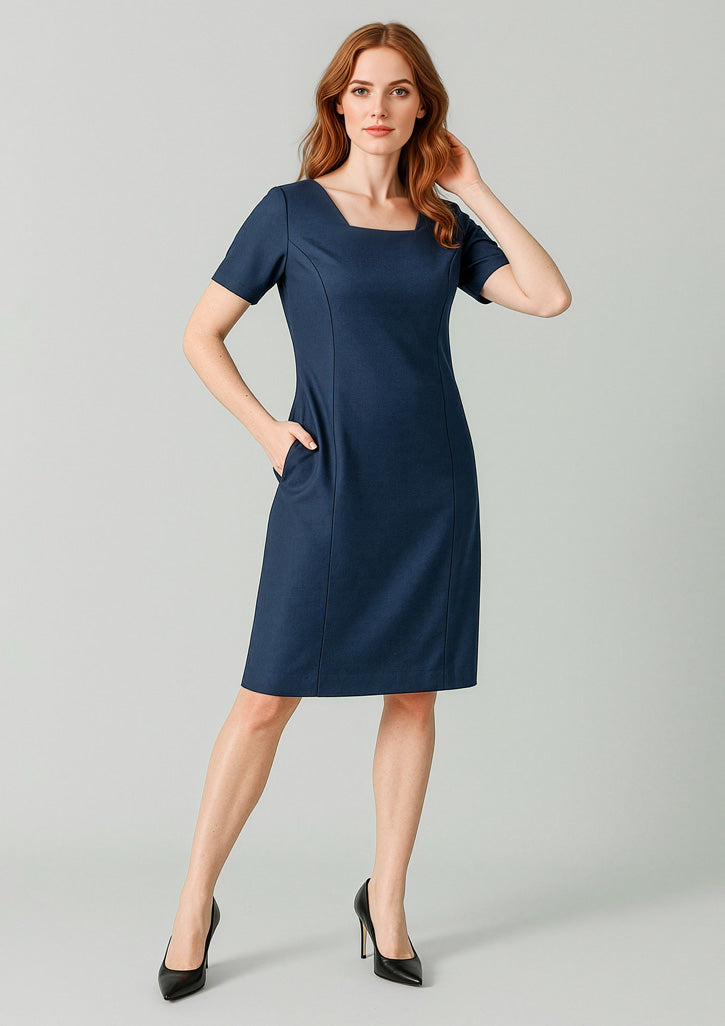 Renew Womens Short Sleeve Dress - Navy Dusk