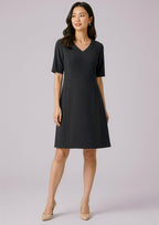 Siena Womens Extended Short Sleeve Dress - Black