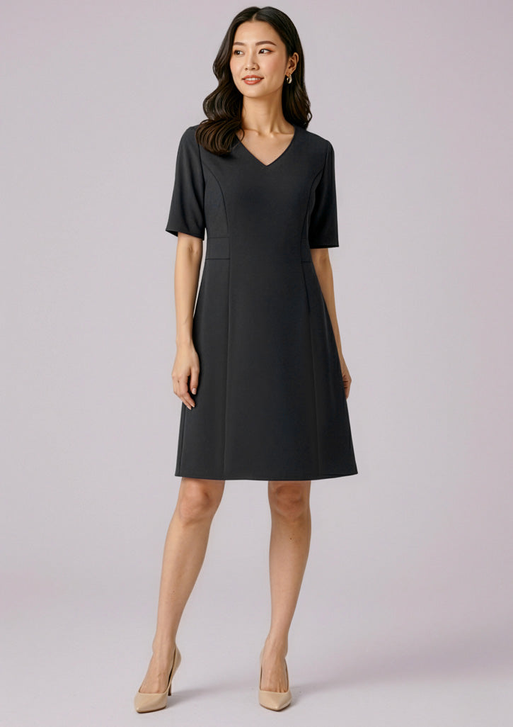 Siena Womens Extended Short Sleeve Dress - Black