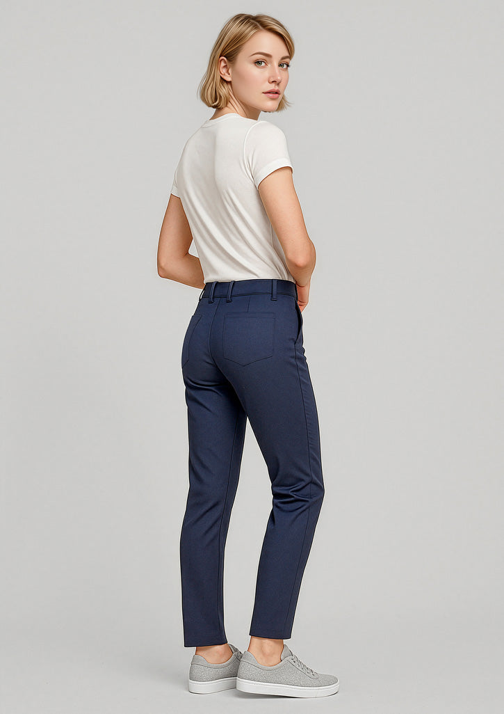 Traveller Womens Slim Leg Stretch Chino Pant - Navy