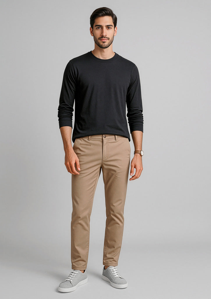 Traveller Mens Tapered Stretch Chino Pant - Desert