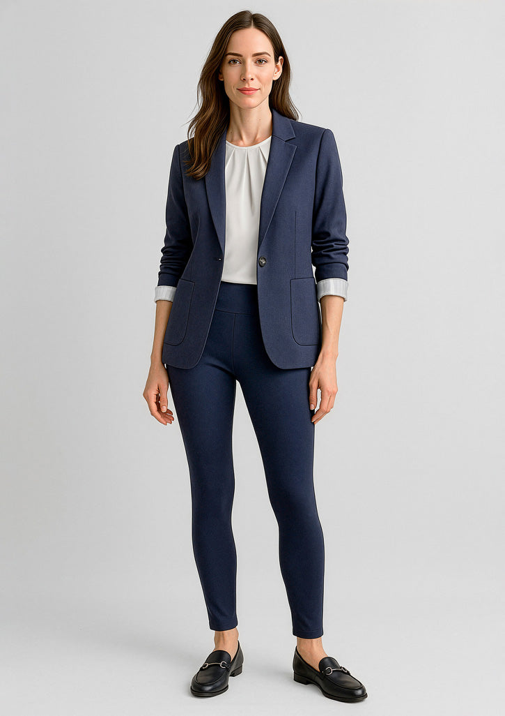 Scuba Ponte Womens High-rise Pull-on Corporate Legging - Navy