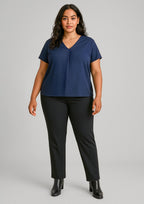 Scuba Ponte Womens Mid-rise Pull-on Pant - Black