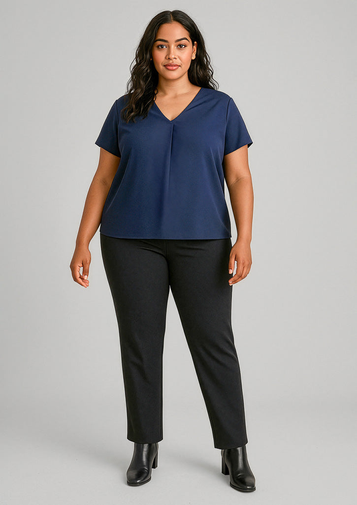 Scuba Ponte Womens Mid-rise Pull-on Pant - Black