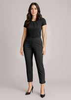Siena Womens 7/8 Mid-waist Slim Leg Pant - Black