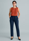 Cool Stretch Womens Tapered Leg Adjustable Waist Pant - Navy