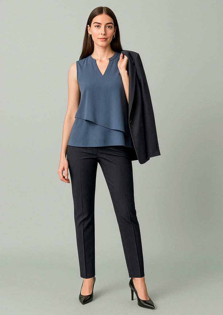 Renew Womens Mid-Waist Slim Leg Pant - Pencil Black