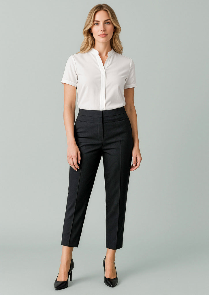 Renew Womens 7/8 Mid-Waist Slim Leg Pant - Pencil Black