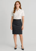 Traveller Womens Mid Waist Stretch Chino Skirt - Black
