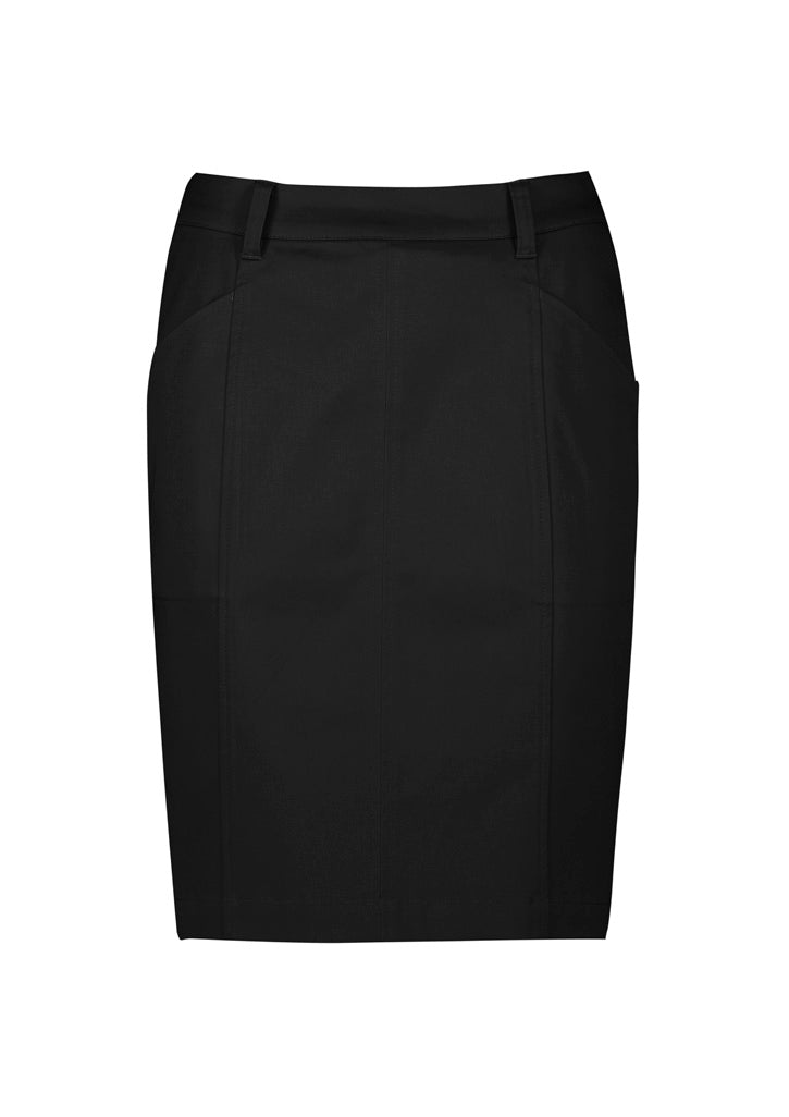 Traveller Womens Mid Waist Stretch Chino Skirt - Black back